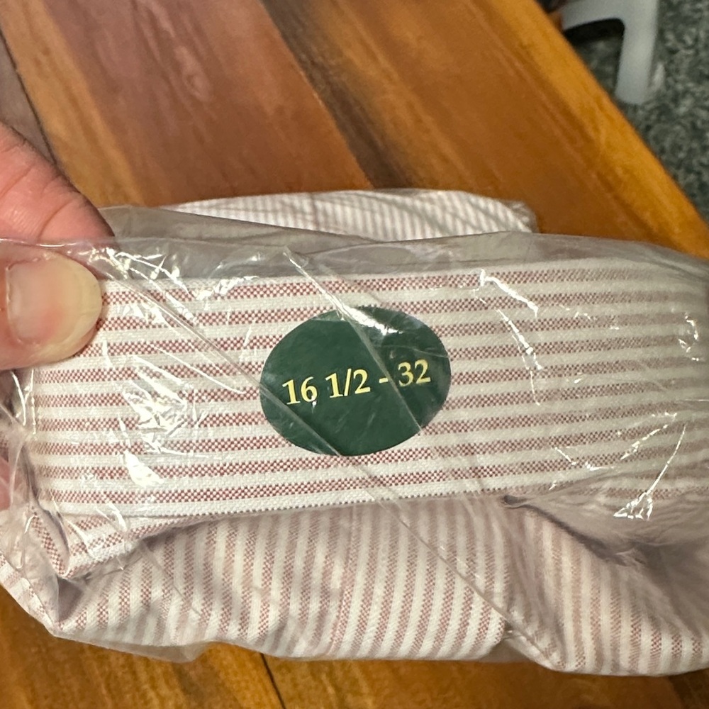 L.L. Bean Red and White Striped Shirt